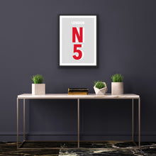 Load image into Gallery viewer, London N5 Postcode Print
