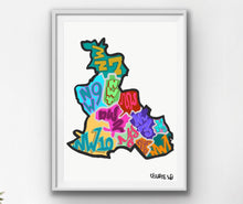 Load image into Gallery viewer, North West London Postcode Print