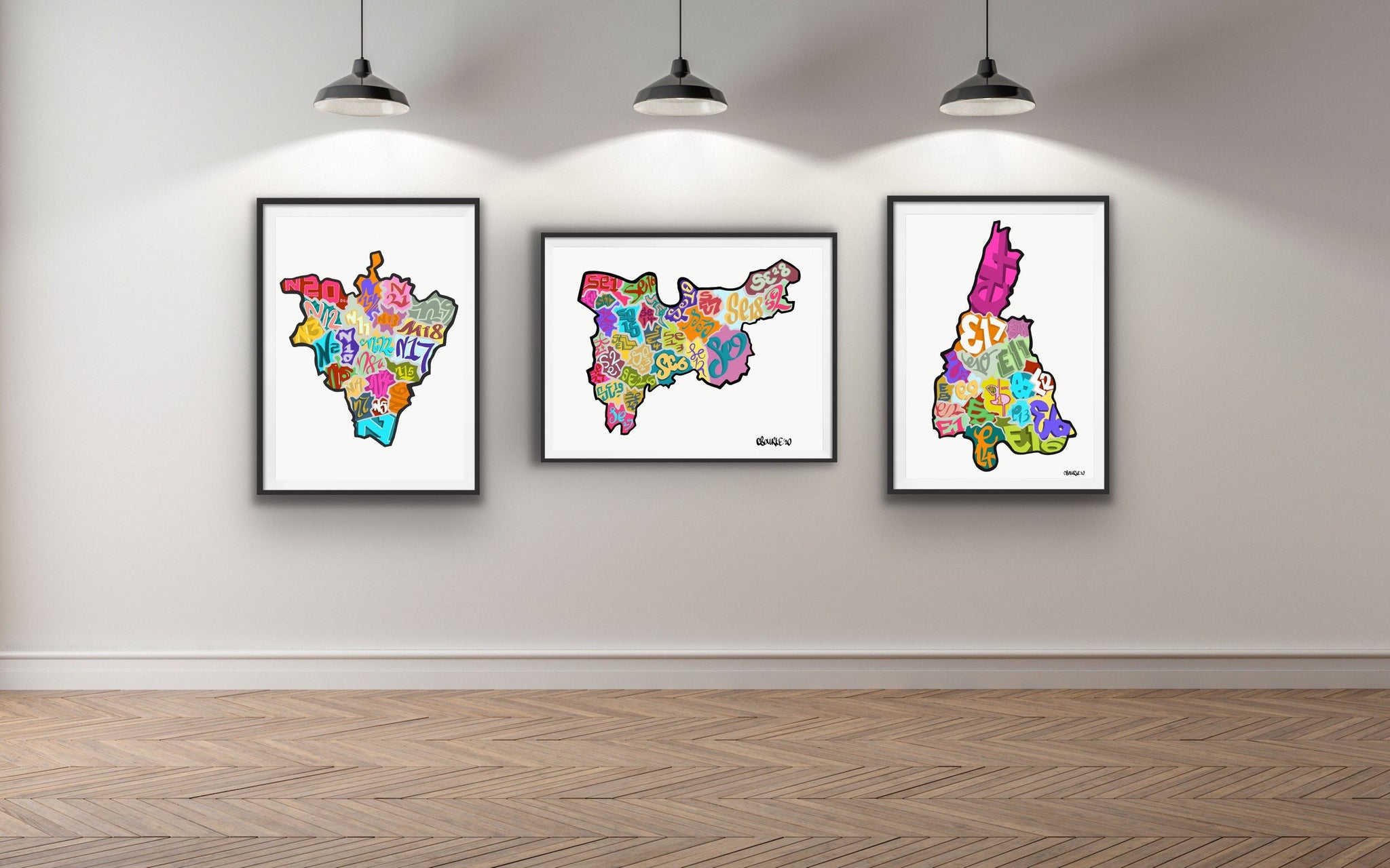 Postcode Word Art South East London Postcode Print – Carl Bourke Art