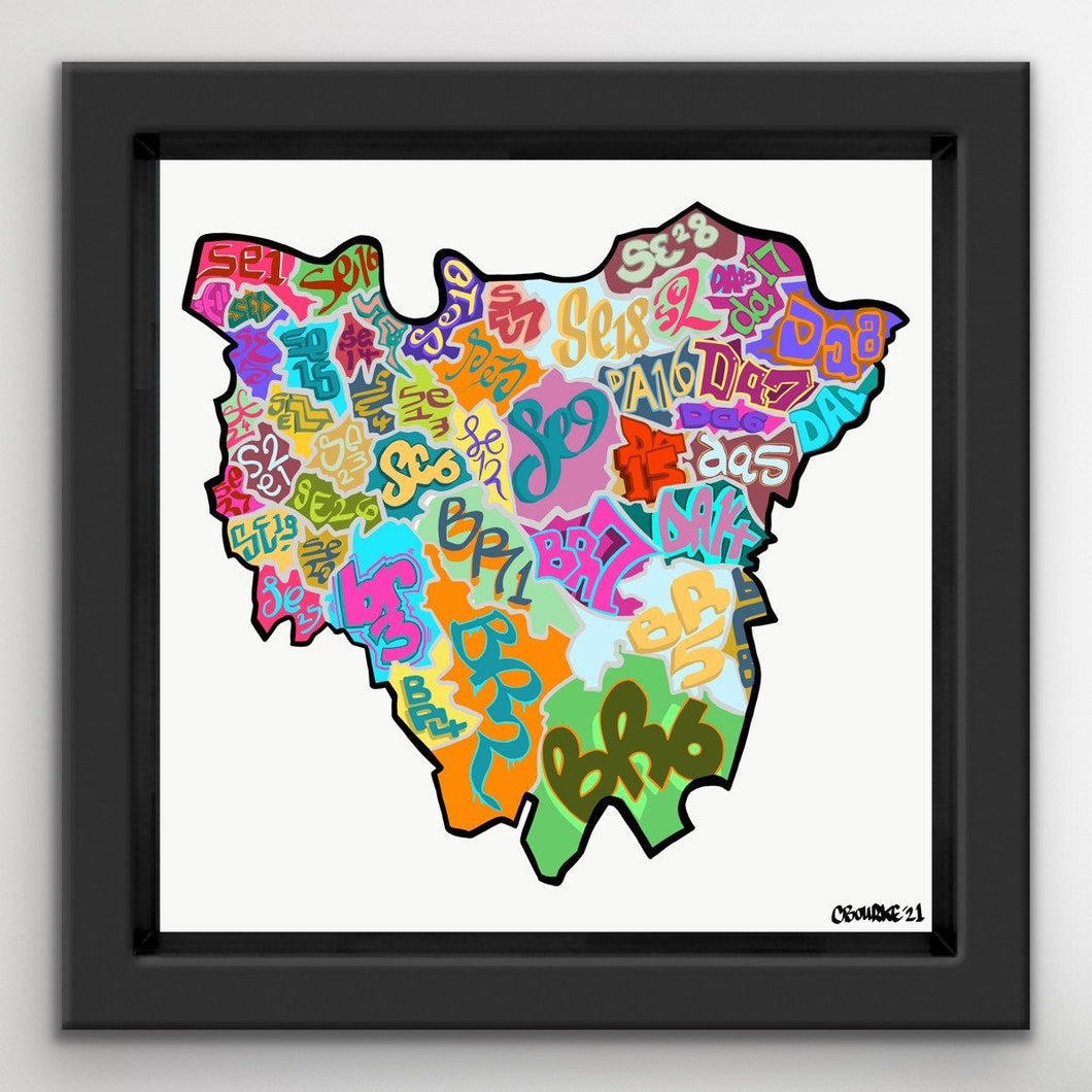 South East London/ Greater London Postcode Print